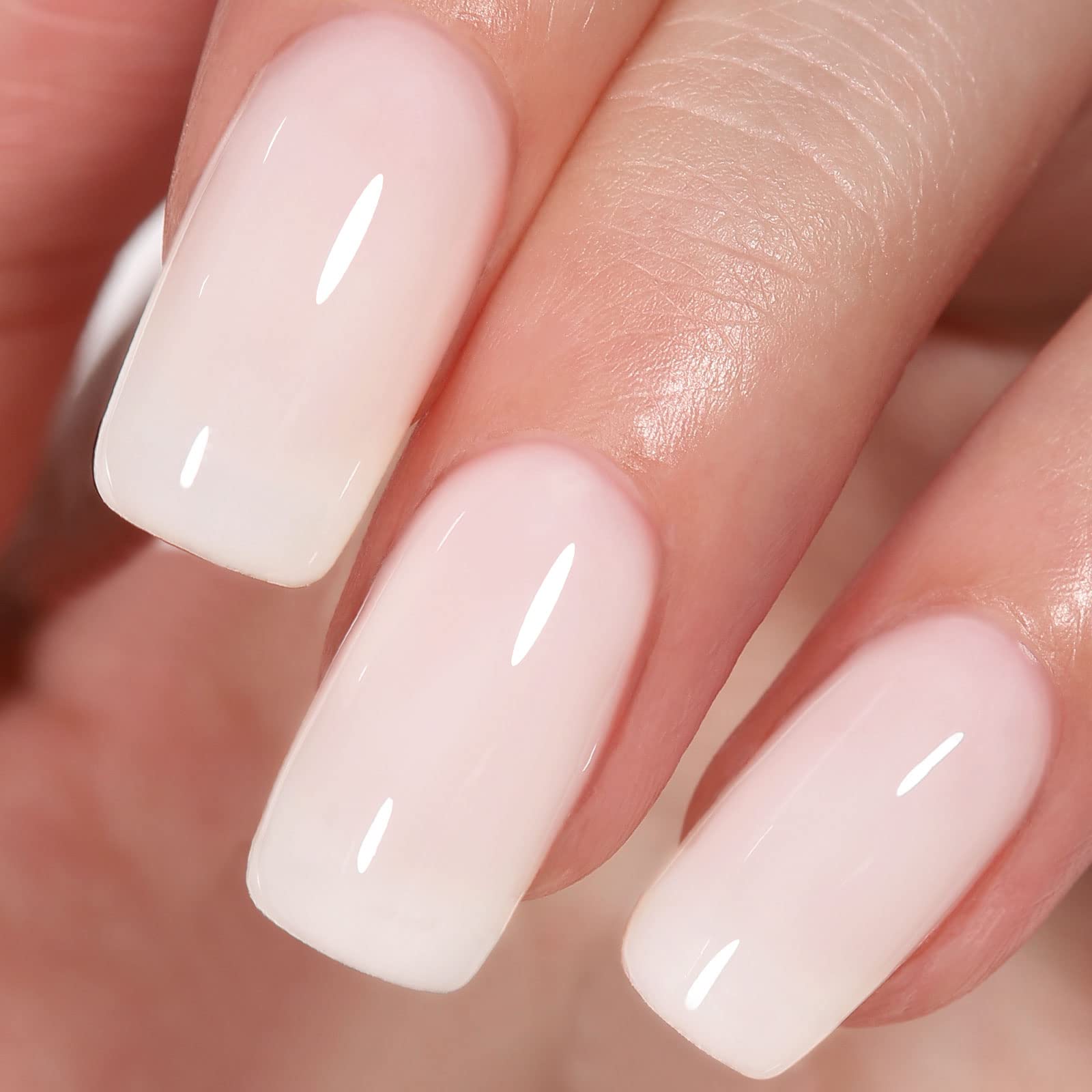 Esmalte gel AILLSA Milky White, botella translúcida para uñas naturales.