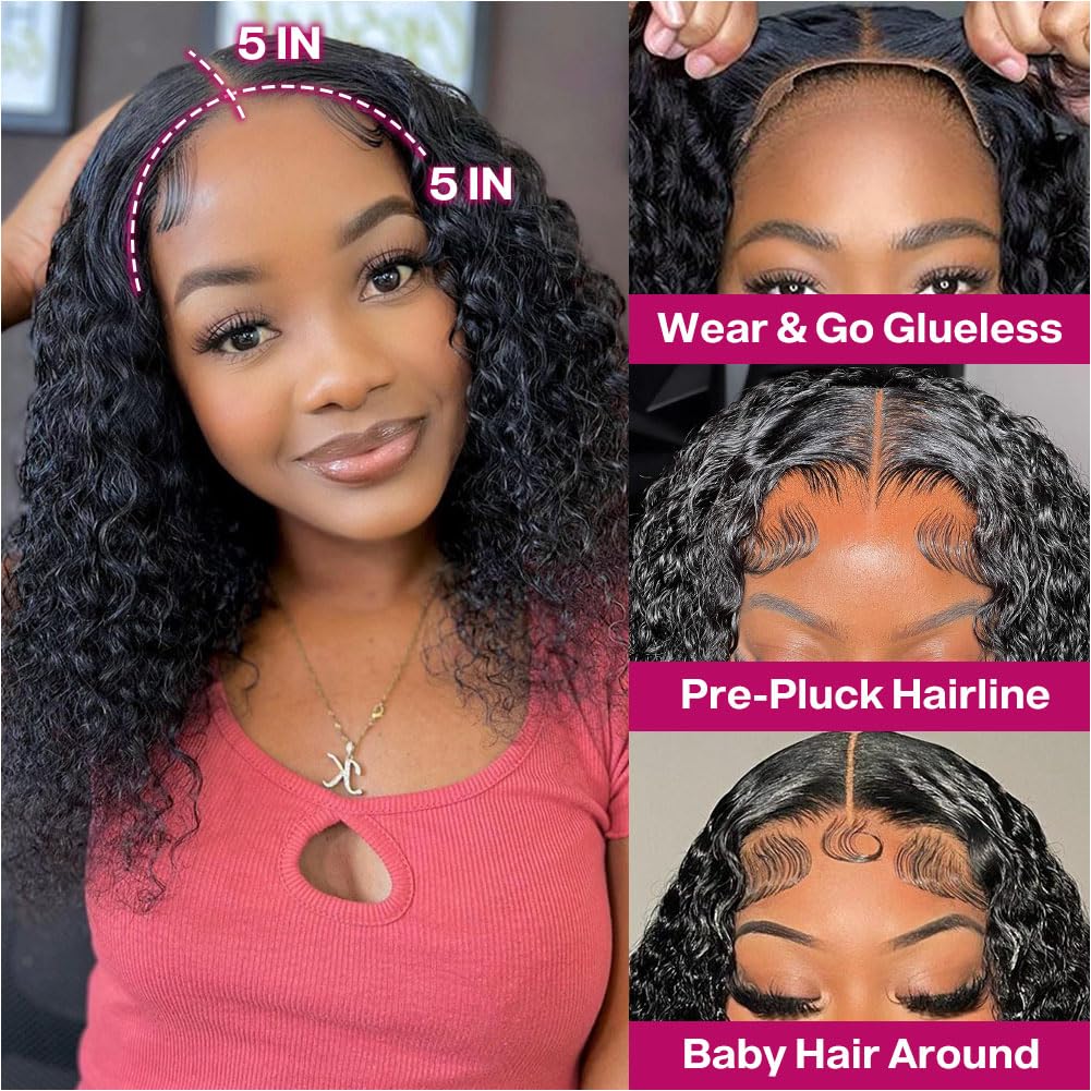 Ailwelia Curly Bob Wig de 200% de densidad para más volumen.