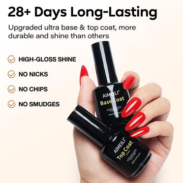 Esmalte gel de AIMEILI con alto brillo para uñas resistentes.