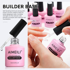 Fórmula sin HEMA de AIMEILI: opción suave para uñas sensibles.