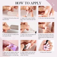 AIMEILI gel base para uñas artificiales 2en1, ideal para manicura casera.