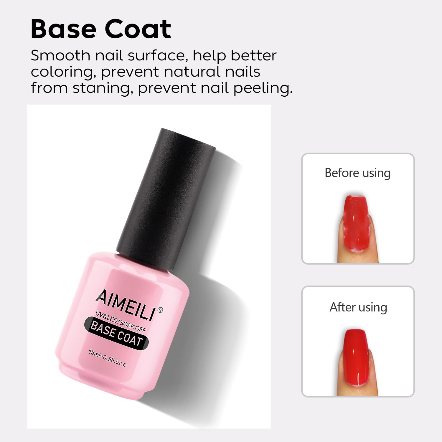 AIMEILI gel sin HEMA, fórmula más suave para uñas.