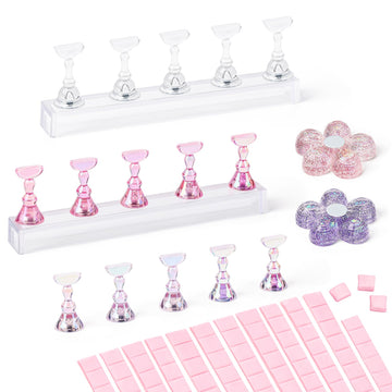 AIMEILI soporte de uñas práctica con base cristal grande, ideal para practicar diseños.