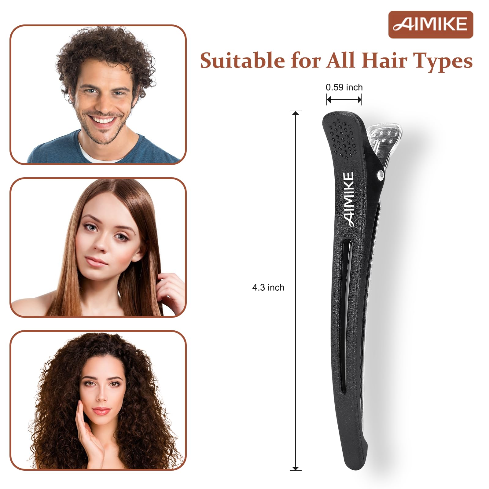 Uso en casa o barbería con clips AIMIKE para peinado versátil