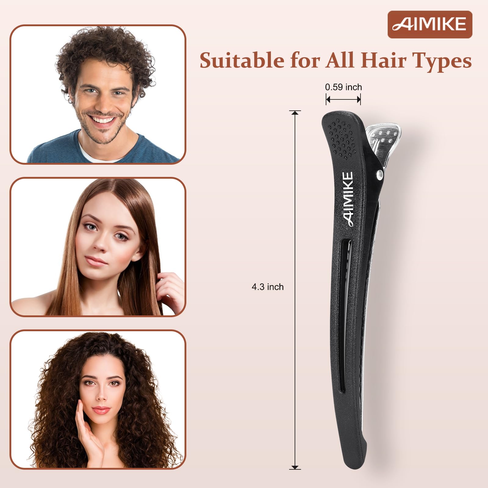 Pinza AIMIKE seccionado para cabello profesional en salón
