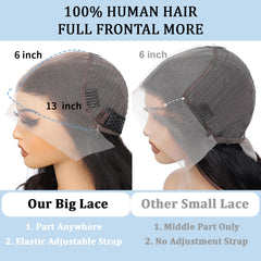 Encaje HD invisible Aimqueen 13x6, duradera y transpirable para peinados variados.