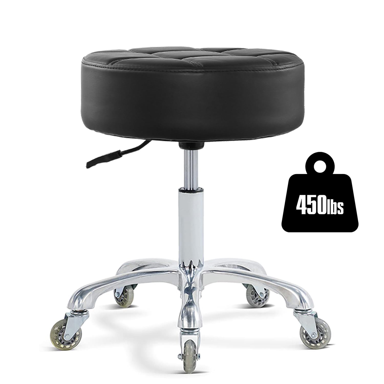 Ainilaily taburete rodante con asiento grueso, comodidad duradera para sesiones de masaje o estética.