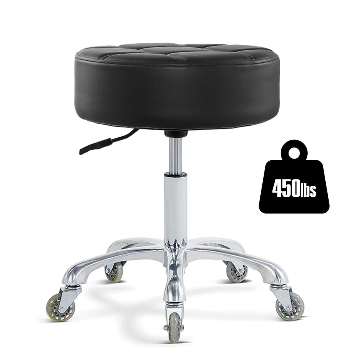 Ainilaily taburete rodante con asiento grueso, comodidad duradera para sesiones de masaje o estética.