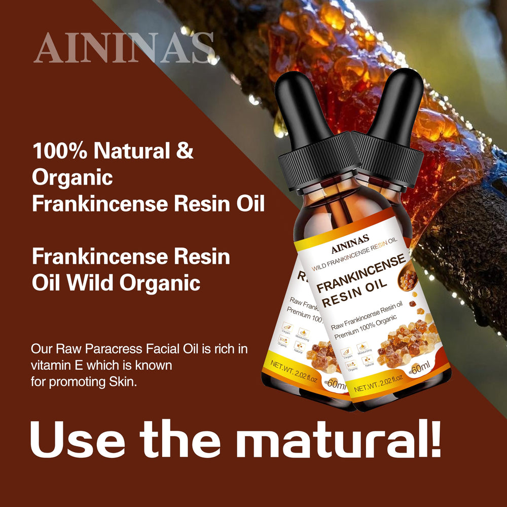 AININAS Aceite de resina de incienso: aplicación manual en rostro para hidratación