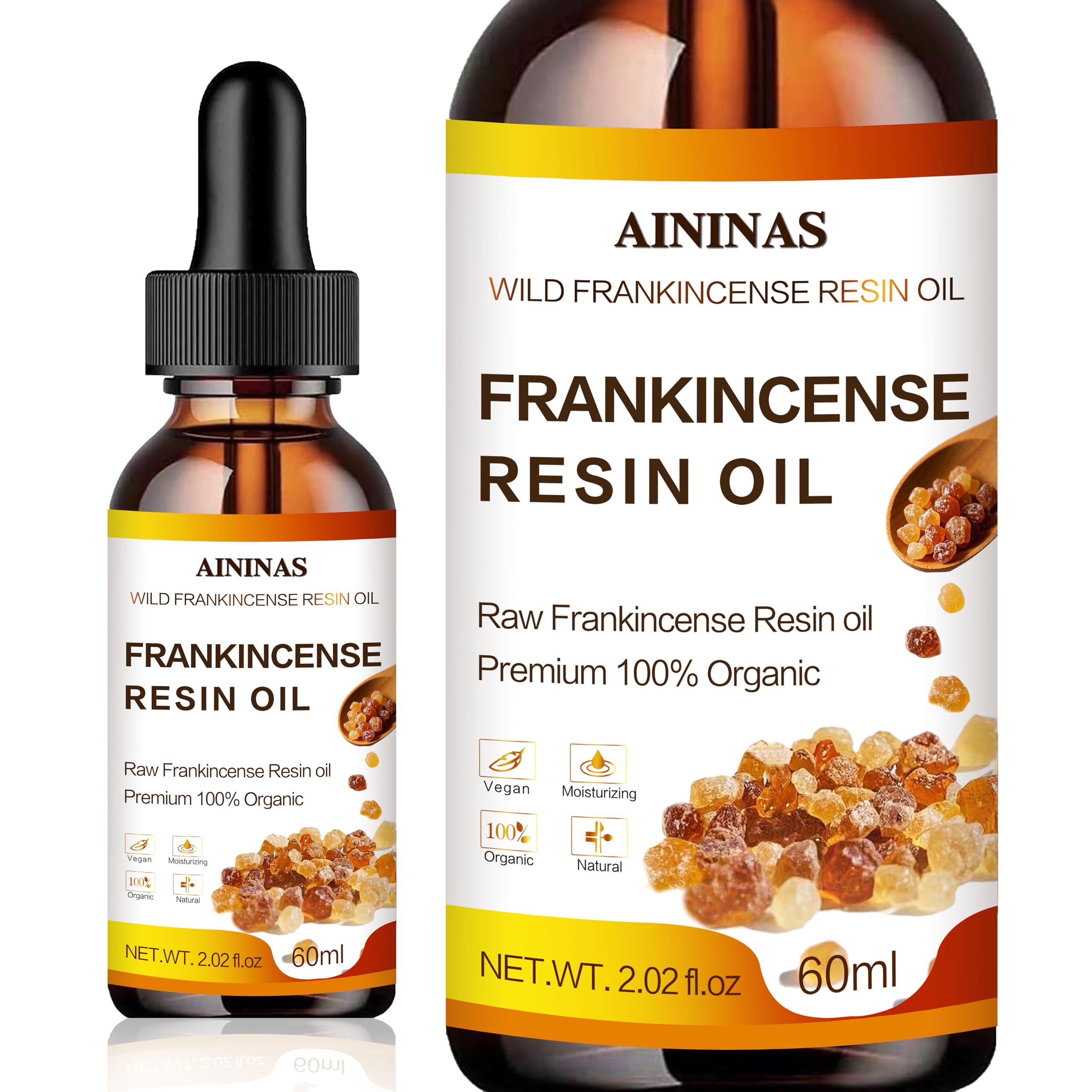 AININAS Aceite de resina de incienso: botella elegante para cuidado diario