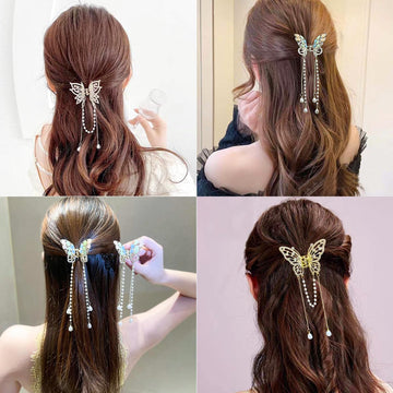 AINVHH clip mariposa con detalles metal pulido, acabado sofisticado.