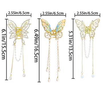 Pinza AINVHH para cabello mariposa, tres estilos, versátil para peinados.