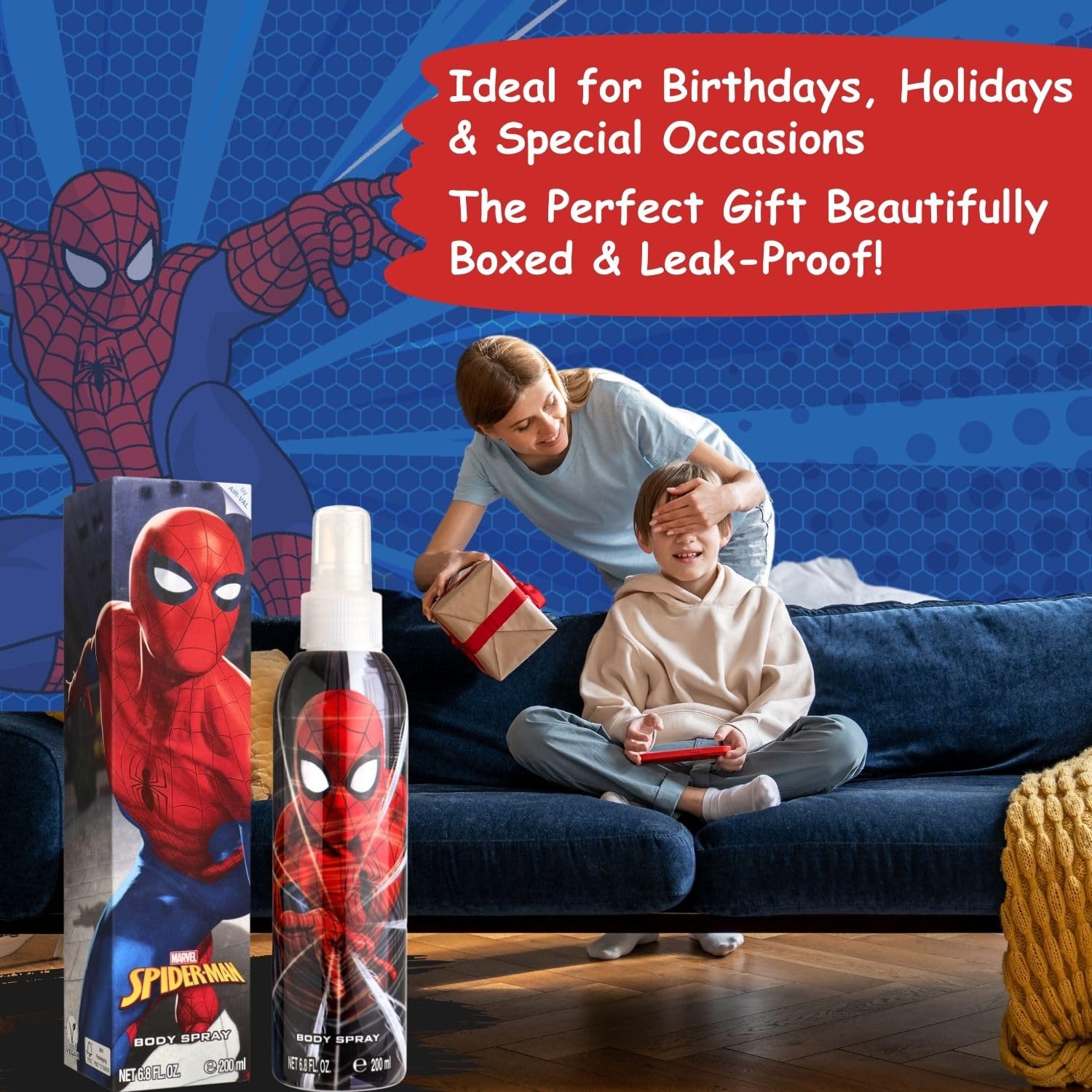 Air-Val Marvel Spider-Man colonia, uso en la palma para un aroma ligero.