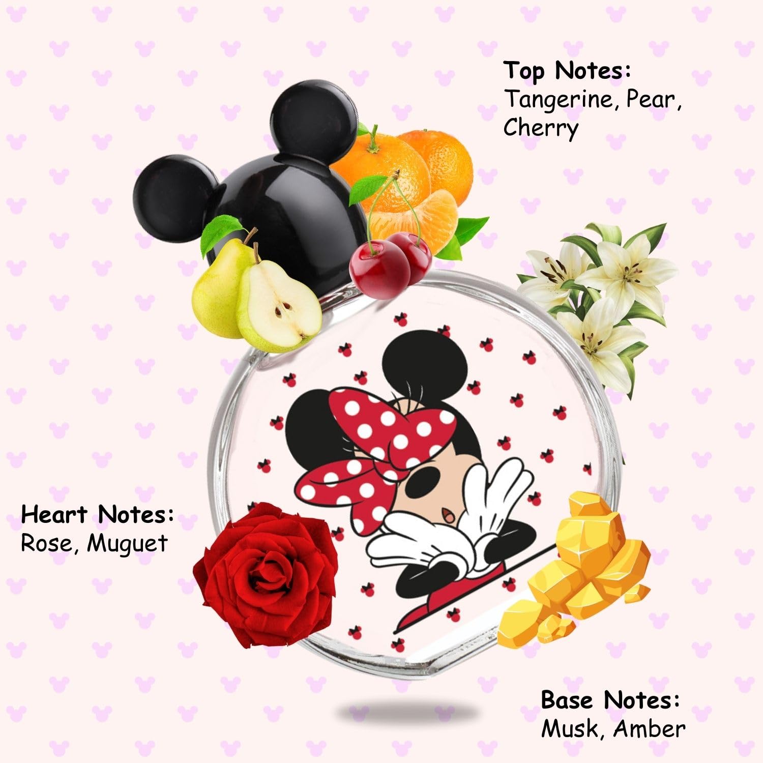 Air-Val Minnie Mouse EDT: etiqueta fragancia que destaca su encanto para uso diario.