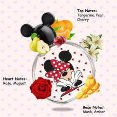 Air-Val Minnie Mouse EDT: etiqueta fragancia que destaca su encanto para uso diario.