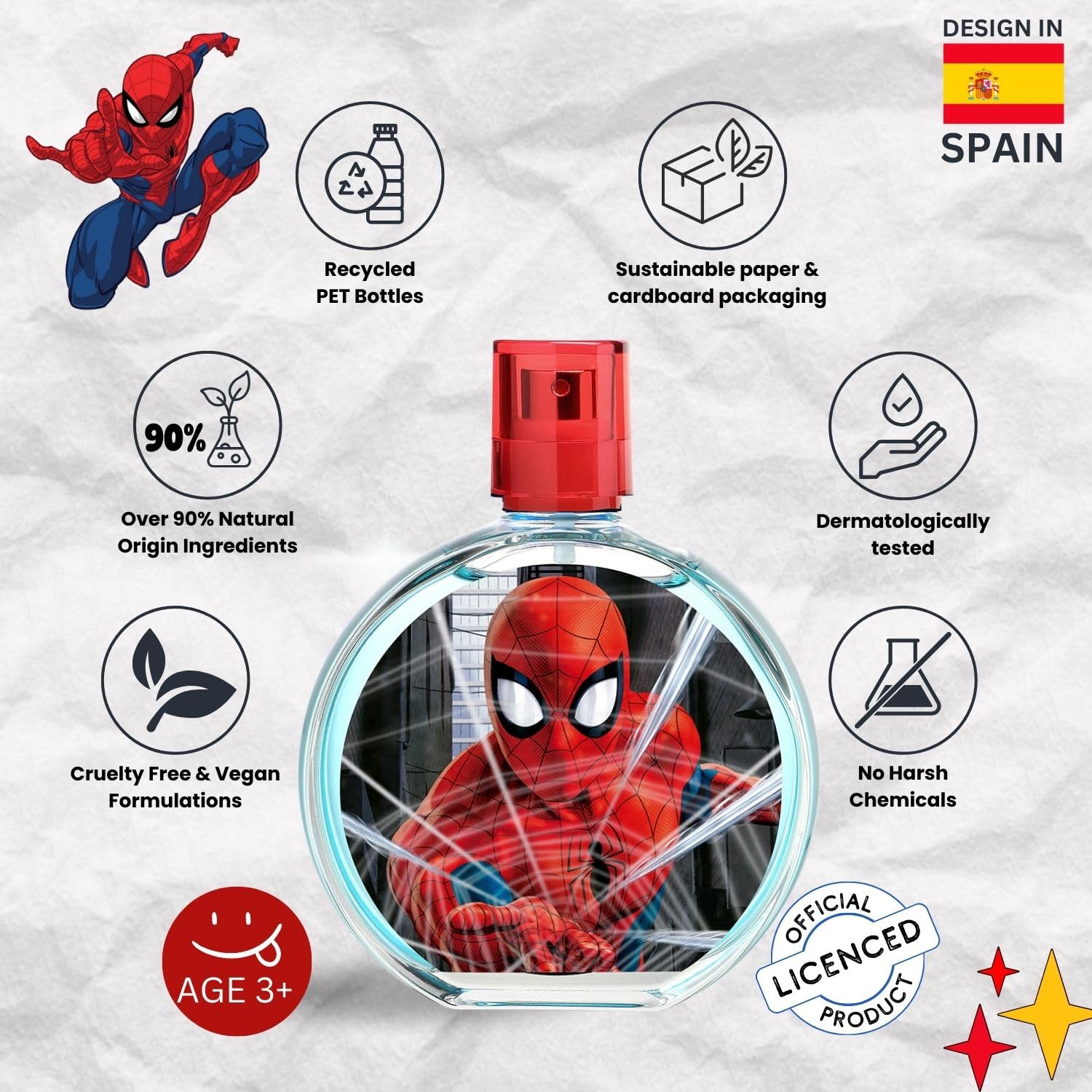 Air-Val Spiderman, atomizador compacto para llevar en la mochila.