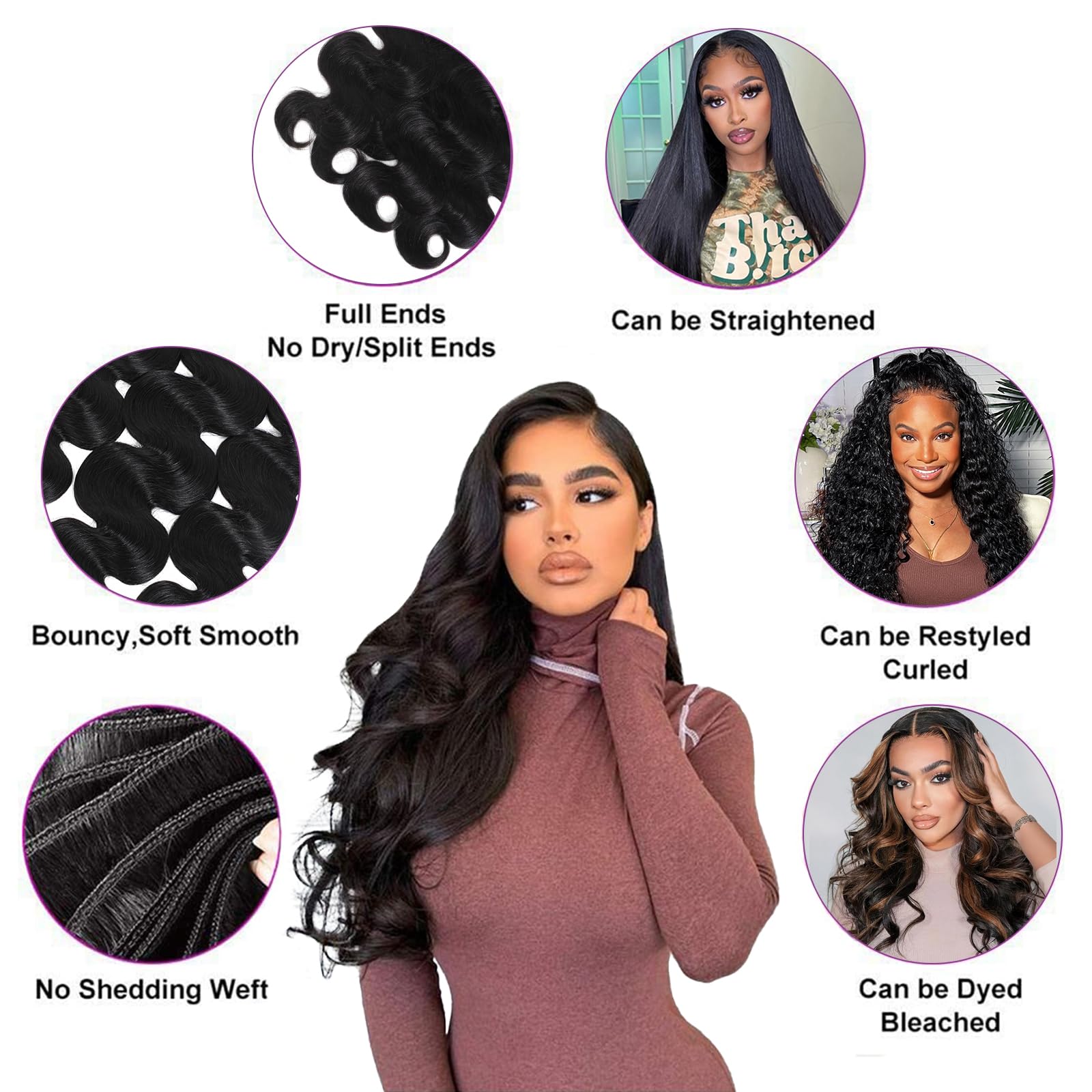 AirNext textura sedosa en cabello humano Remy virgen, acabado suave.