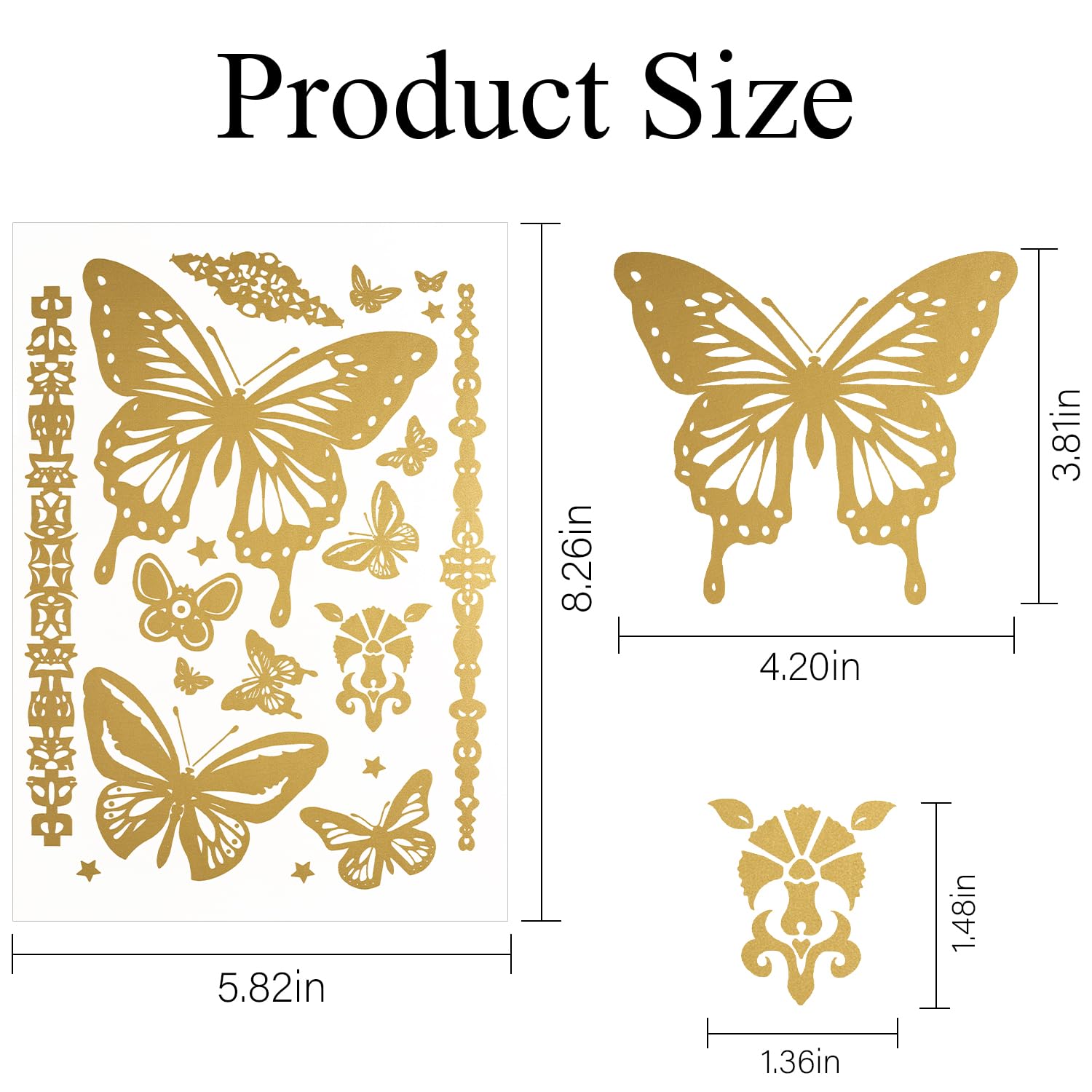 AirNOGO tatuajes dorados para decoración de fiesta rápida y divertida