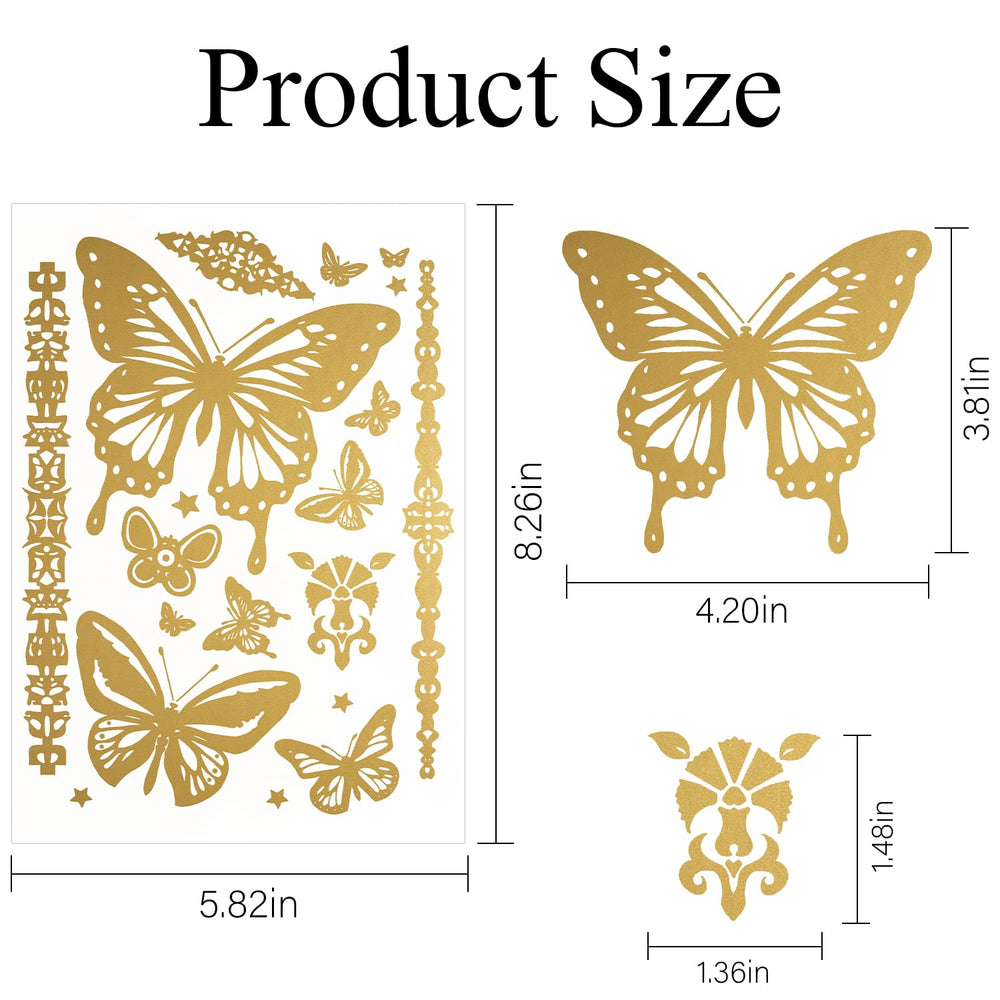 AirNOGO tatuajes dorados para decoración de fiesta rápida y divertida
