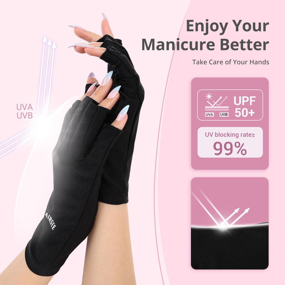 AIRSEE guantes sin dedos para manicura permiten mayor libertad de movimiento