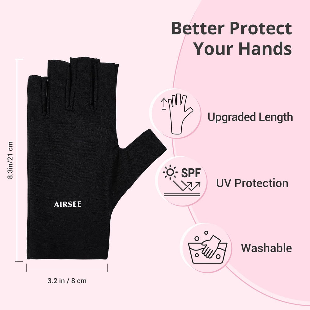 AIRSEE guantes UV livianos se secan rápido para arte de uñas
