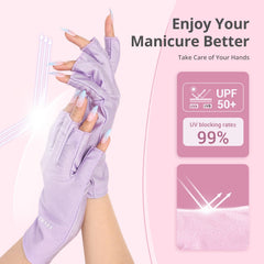 Guantes UV AIRSEE de nylon y lycra, tejido suave para manicura cómoda