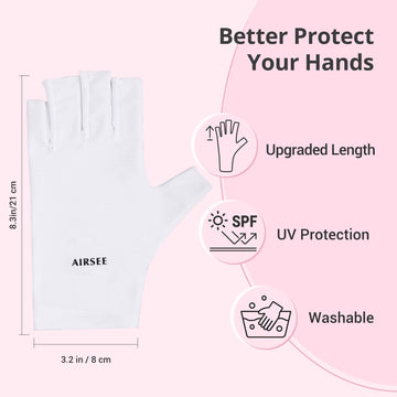 AirSEE guantes UV útiles para manicura y actividades al aire libre