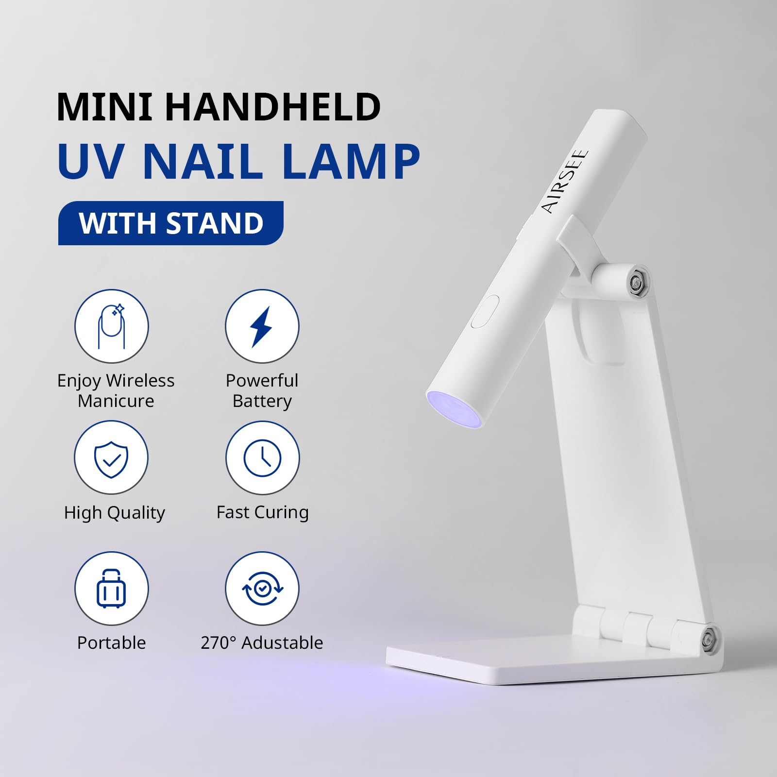 AirSee lampara UV mini con soporte plegable de 270 grados
