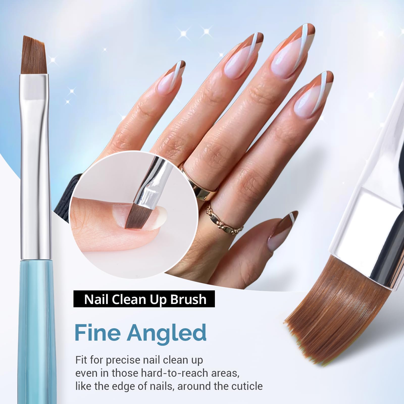 AirSEE mango acrílico transparente azul, agarre cómodo para trabajo detallado