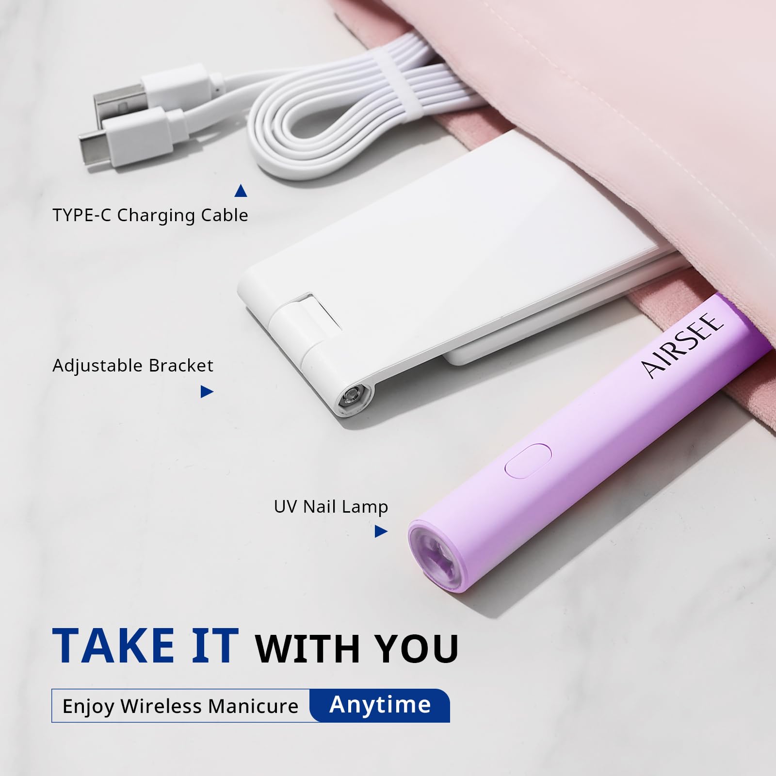 AIRSEE Lámpara UV para viaje ligera y fácil de transportar