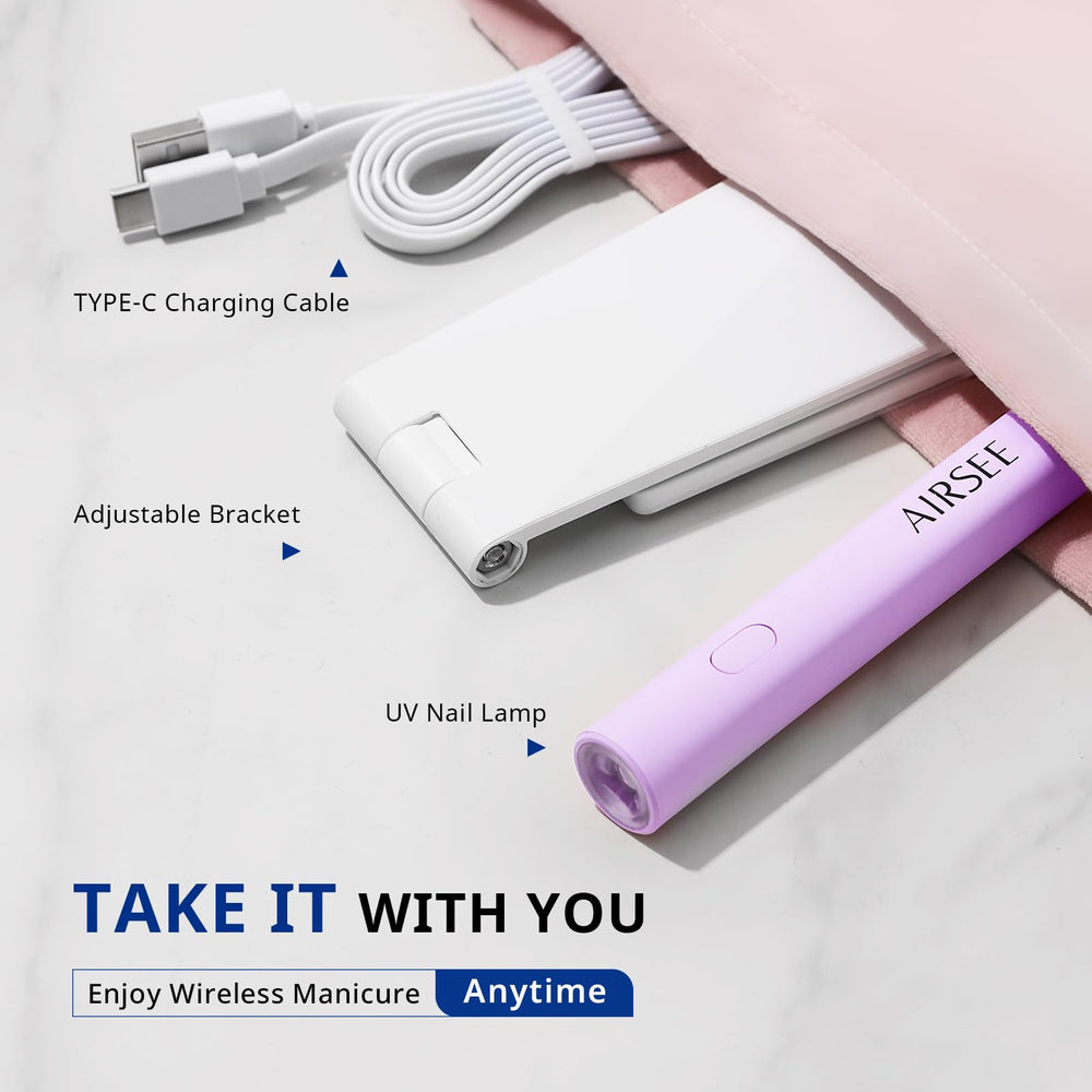 AIRSEE Lámpara UV para viaje ligera y fácil de transportar