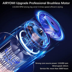 Airyomi secador de pelo con difusor para rizos definidos y brillo