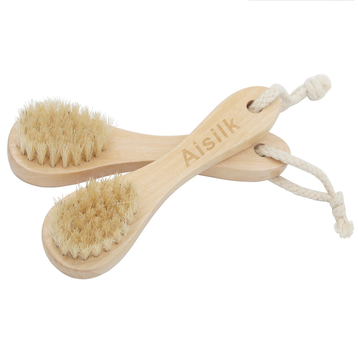 Cepillo facial de madera Aisilk con cerdas naturales para limpieza suave