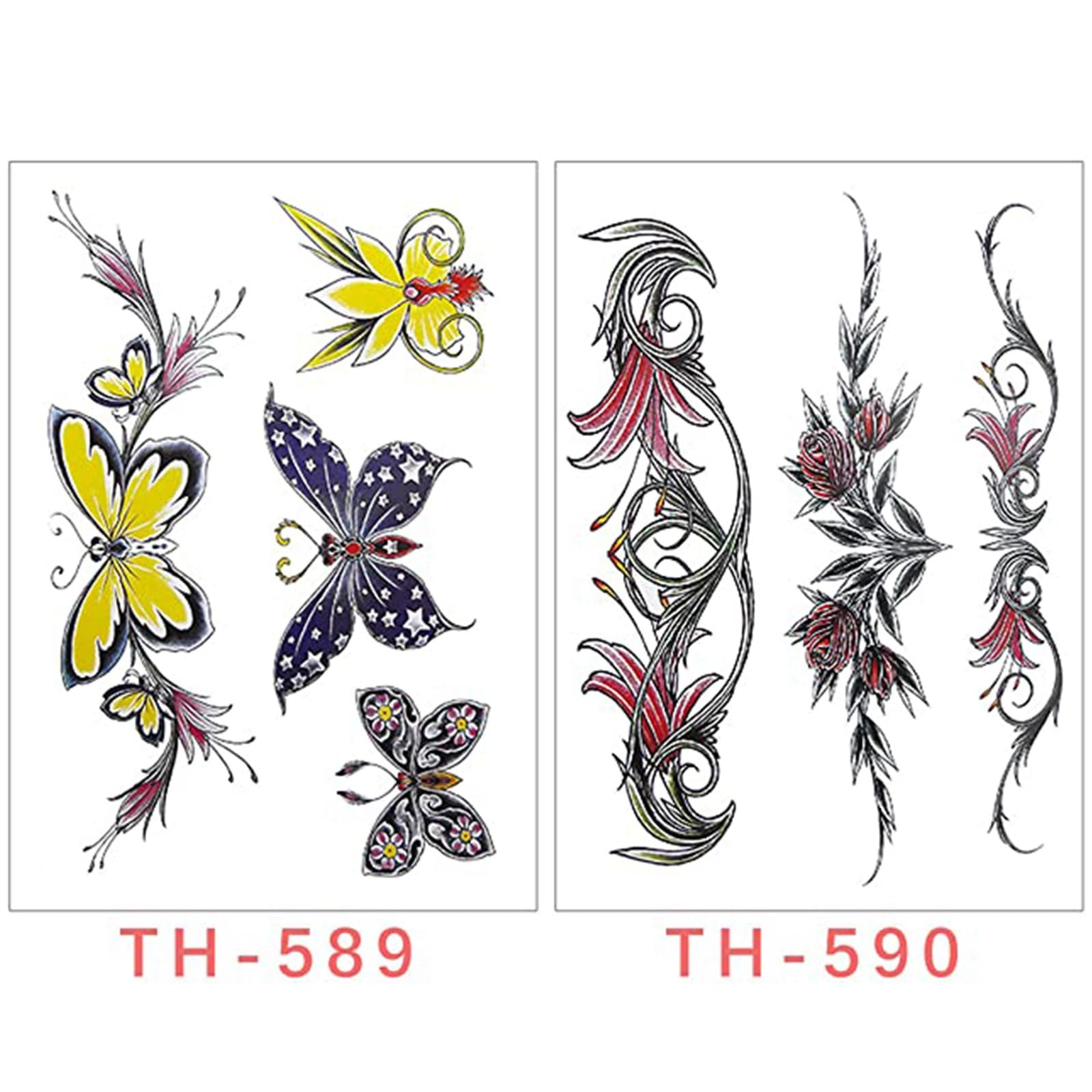 Sets de tatuajes Aivoch con distintos diseños para diferentes estilos.