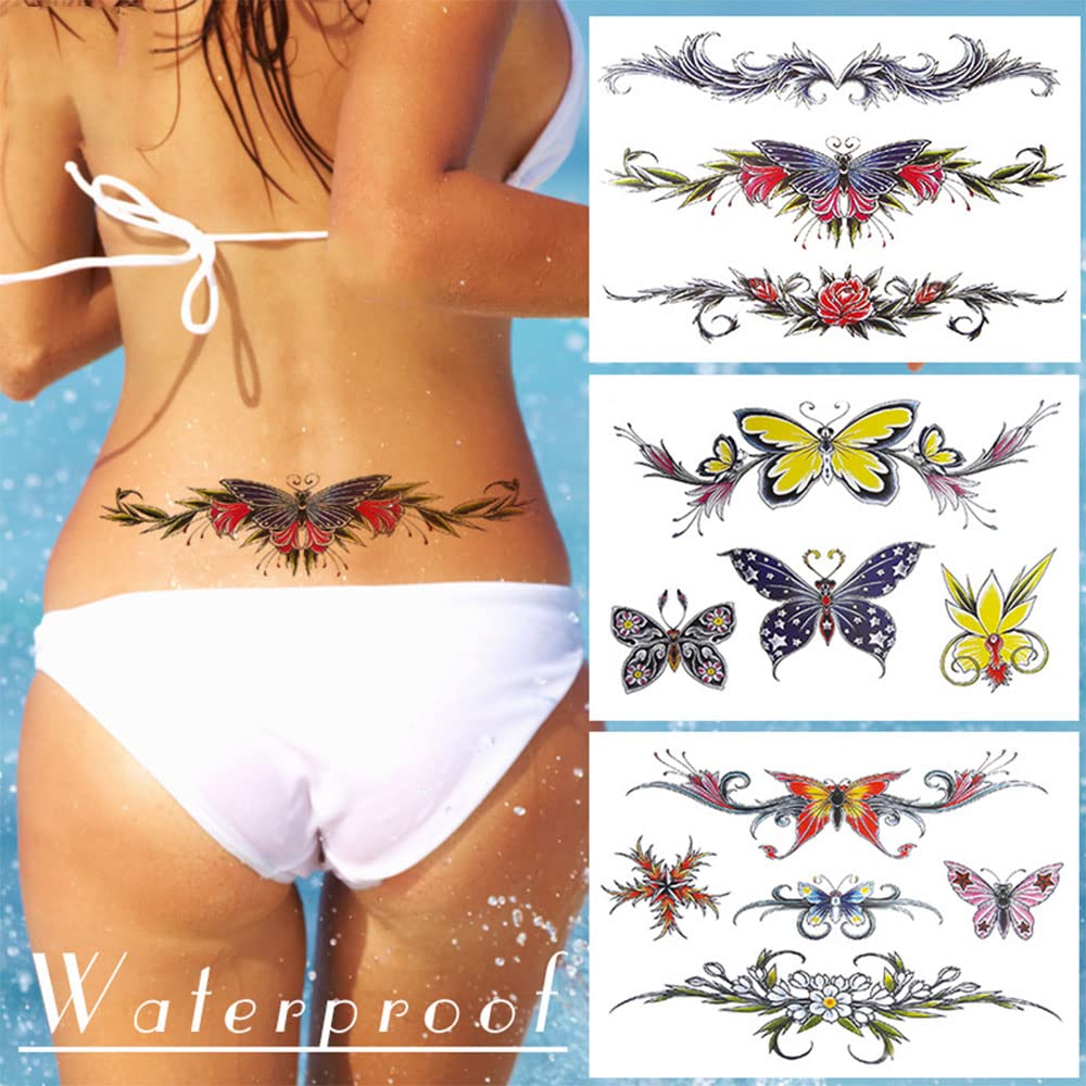 Tatuajes de abdomen Aivoch resistentes al agua para playa o piscina.
