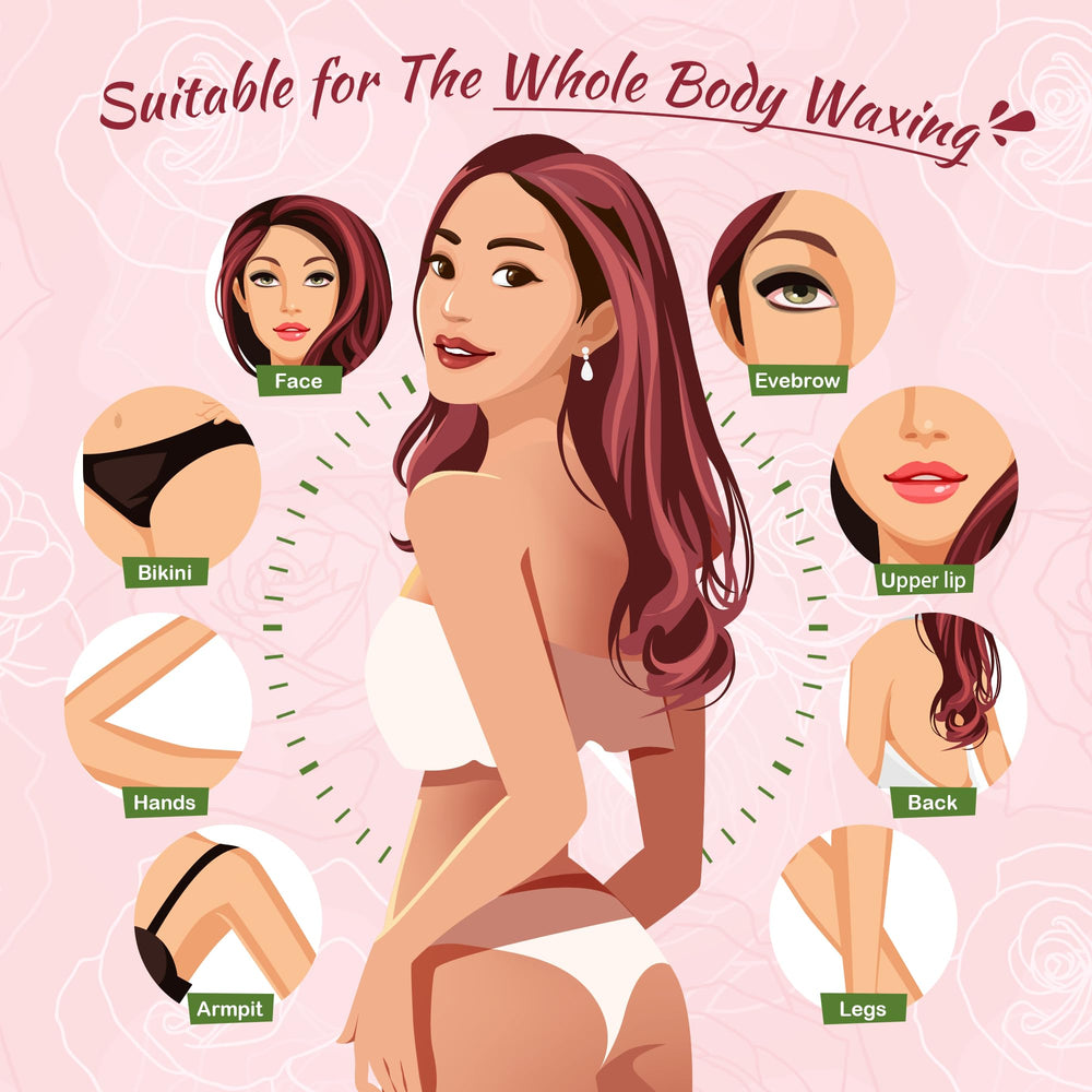Cera rosa para piernas, extracción duradera sin irritación.