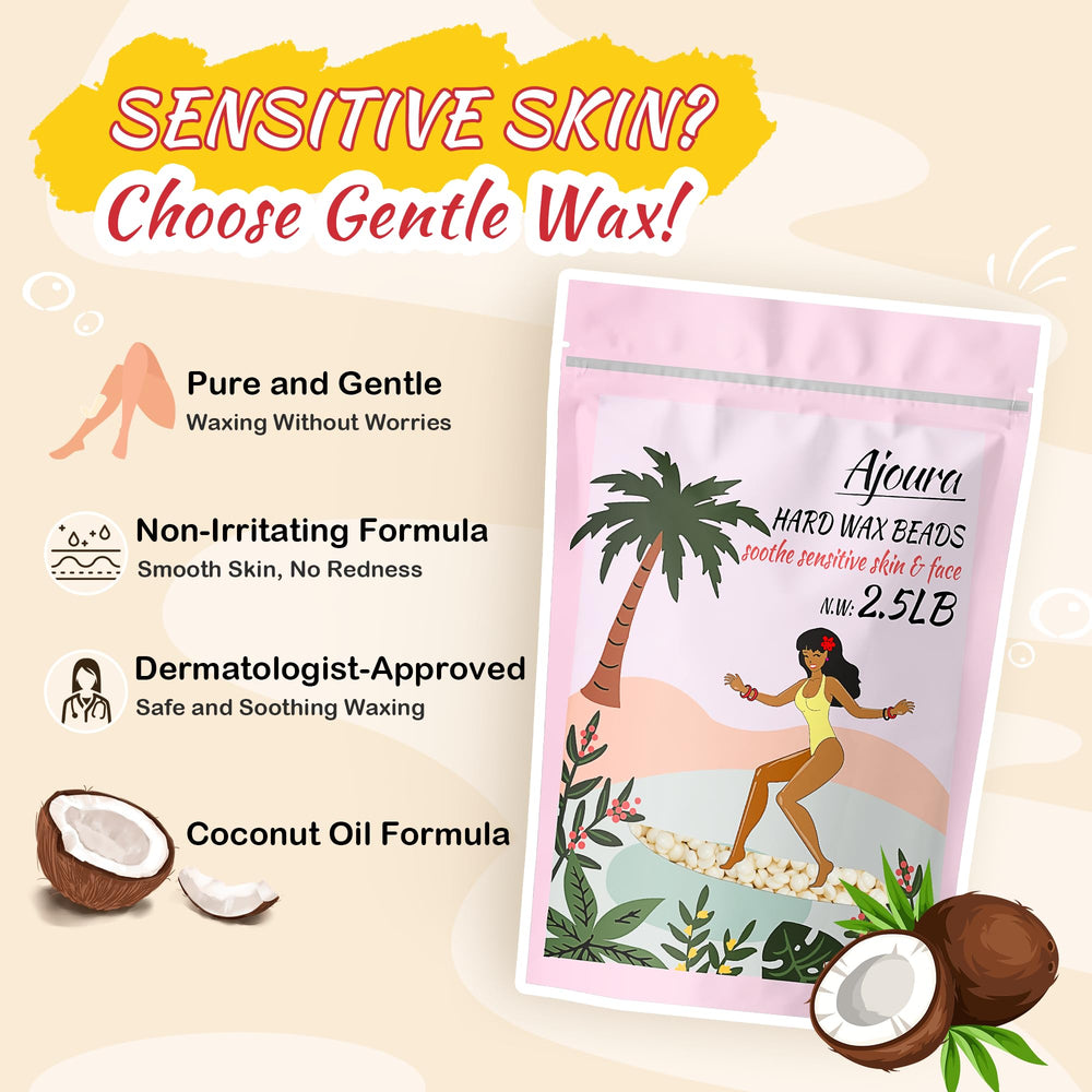 Ajoura facial and underarm waxing with gentle formula.