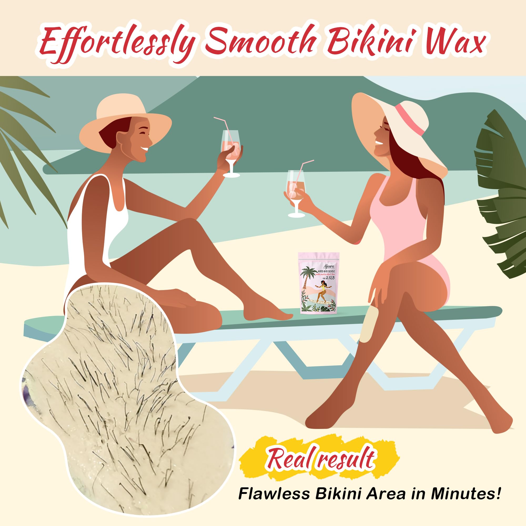 Ajoura wax beads for leg waxing with smooth results.