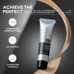 AKARY BB Cream aplicado en el rostro difumina imperfecciones para un aspecto natural.