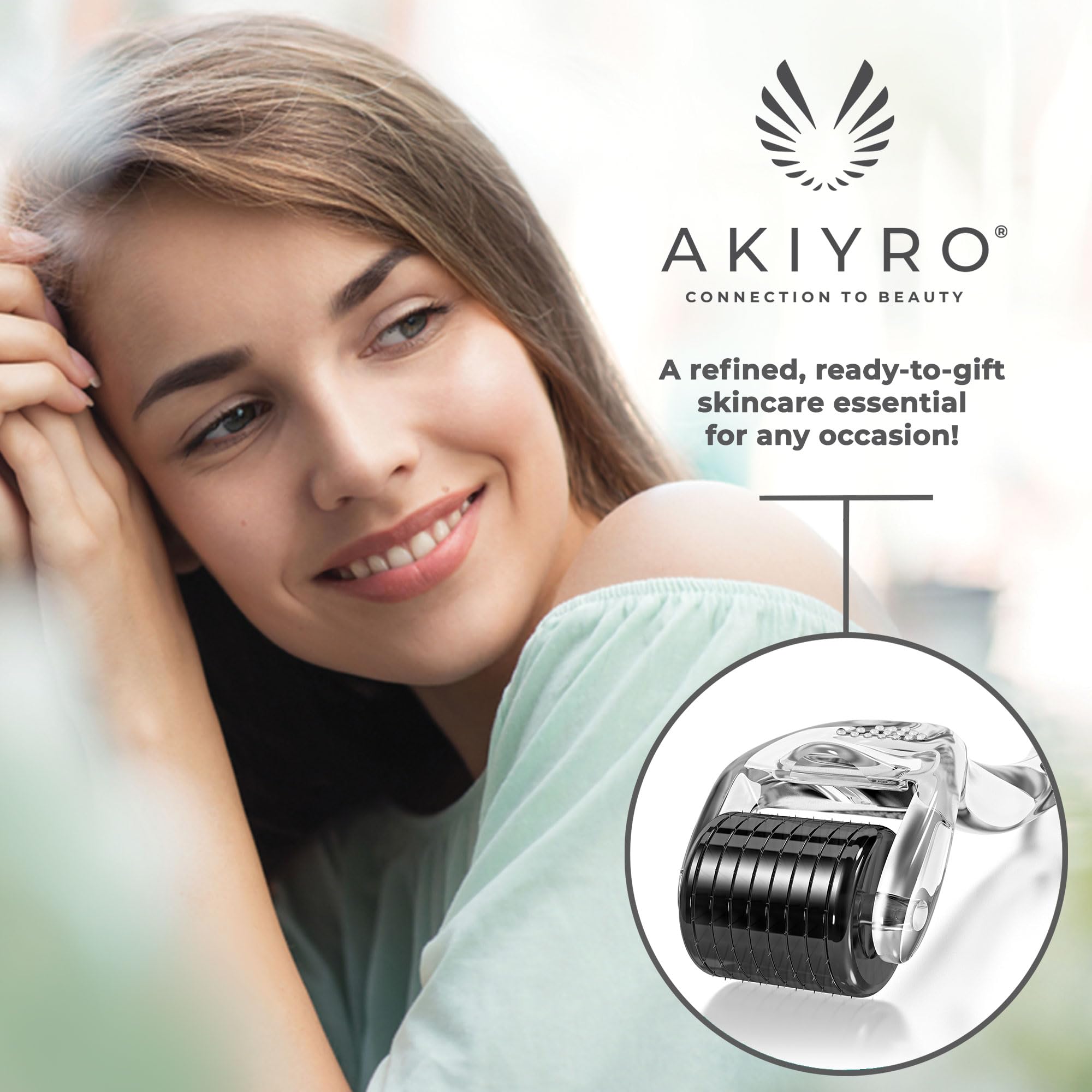 AKIYRO Derma Roller avec une poignée ergonomique pour une prise en main confortable.