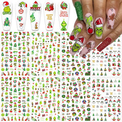 AKLHDSK pegatinas navidad 3D con árbol para uñas, decoración festiva.