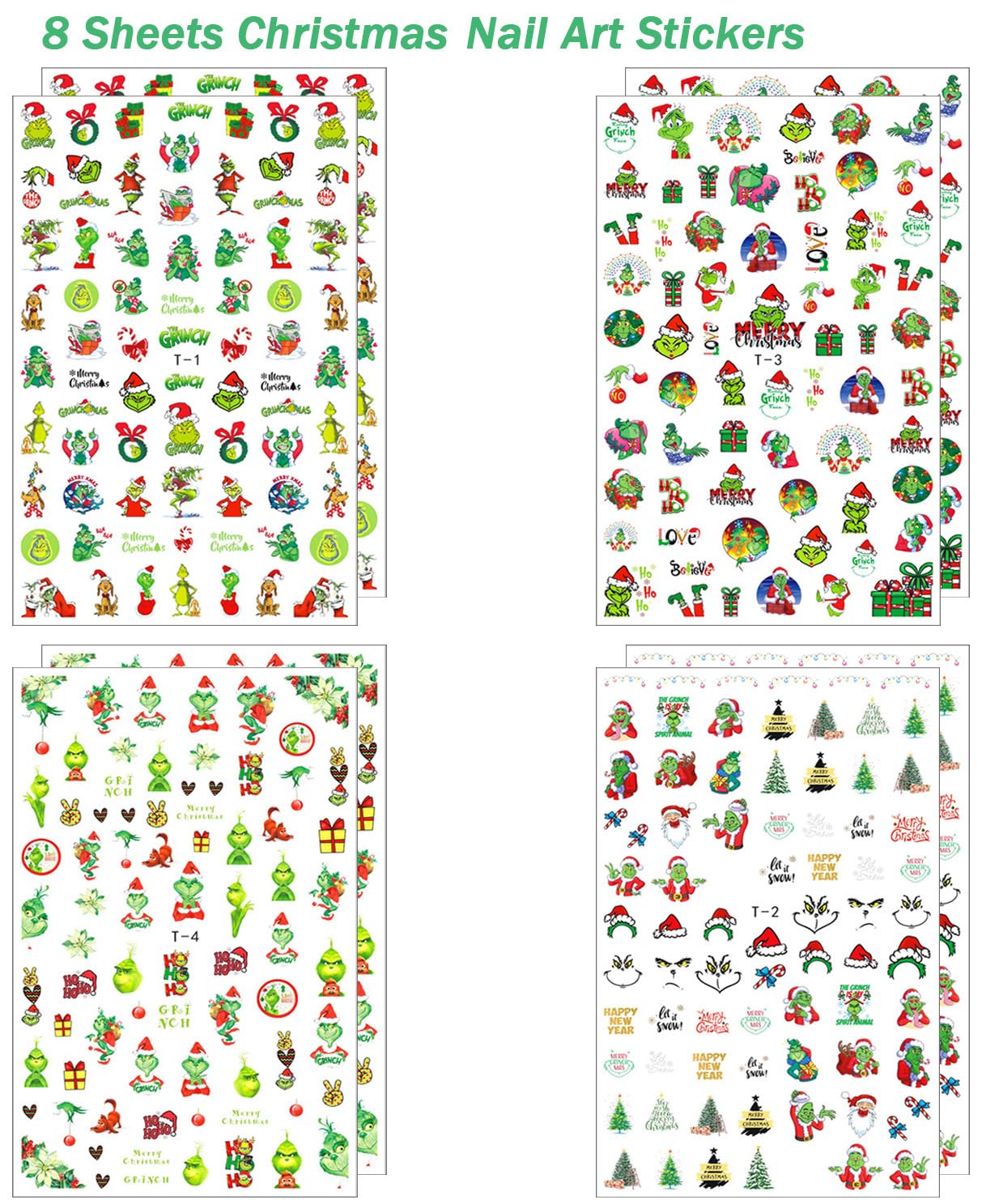 AKLHDSK detalle de brillo en pegatinas navidad 3D para uñas.