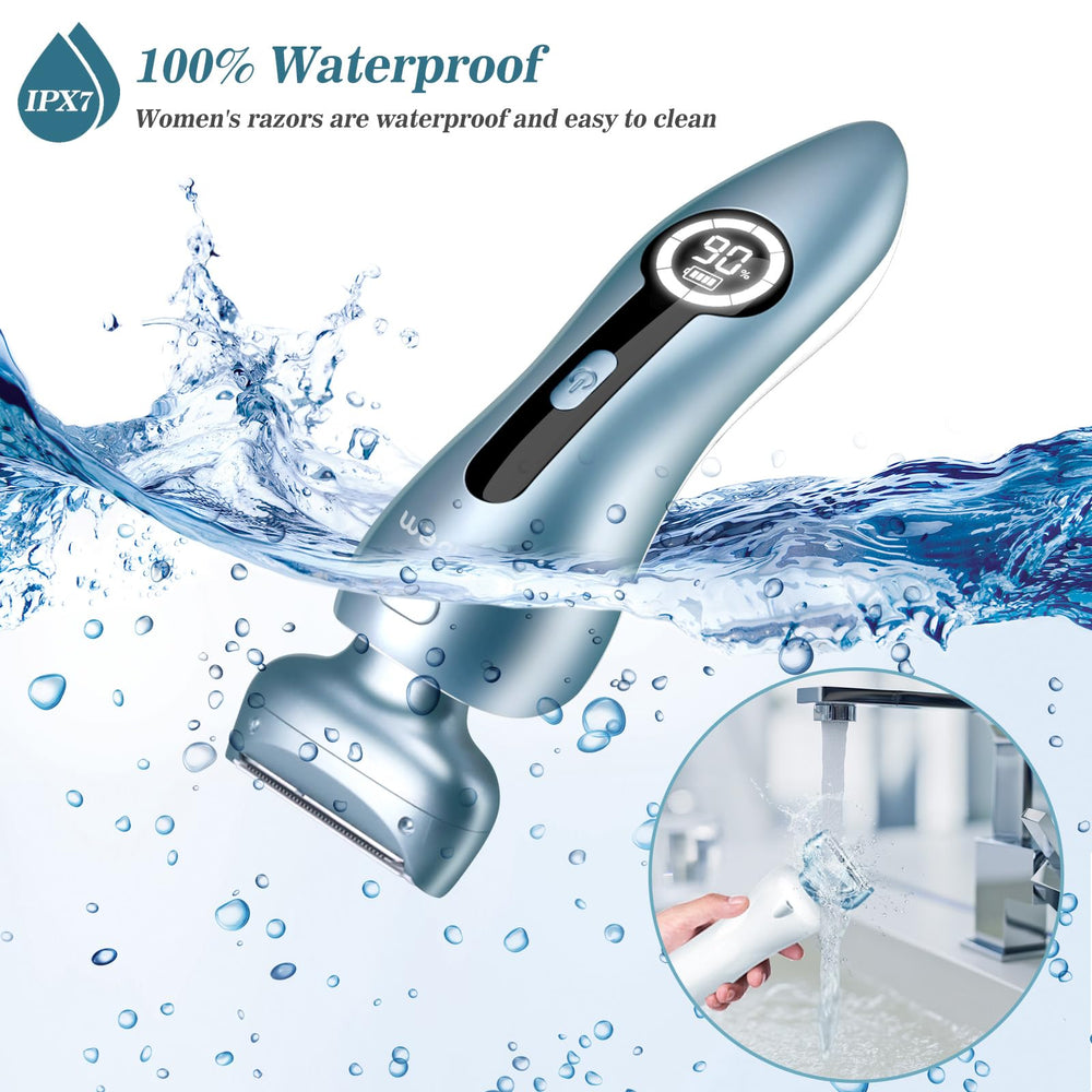 Akunbem afeitadora IPX7 impermeable para uso en la ducha.