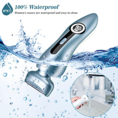 Akunbem afeitadora IPX7 impermeable para uso en la ducha.