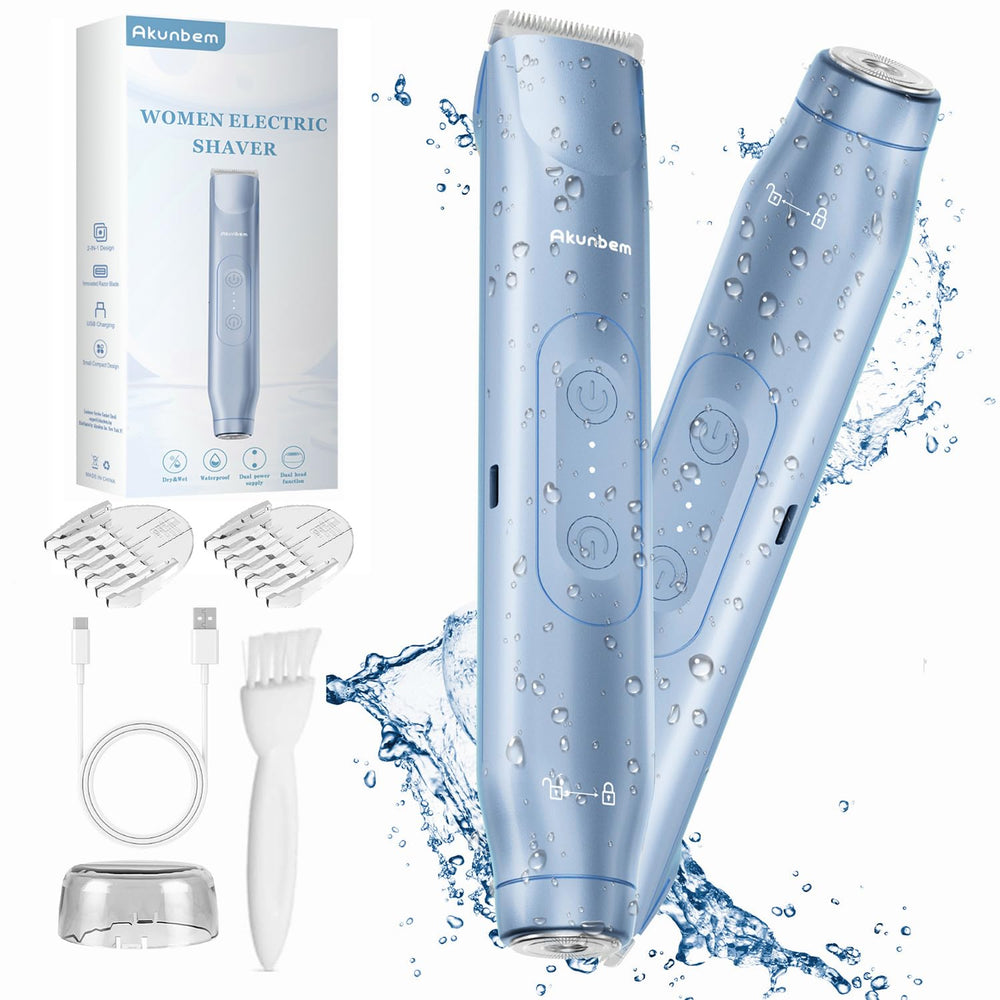Akunbem bikini trimmer dos en uno, ideal para cuerpo y rostro