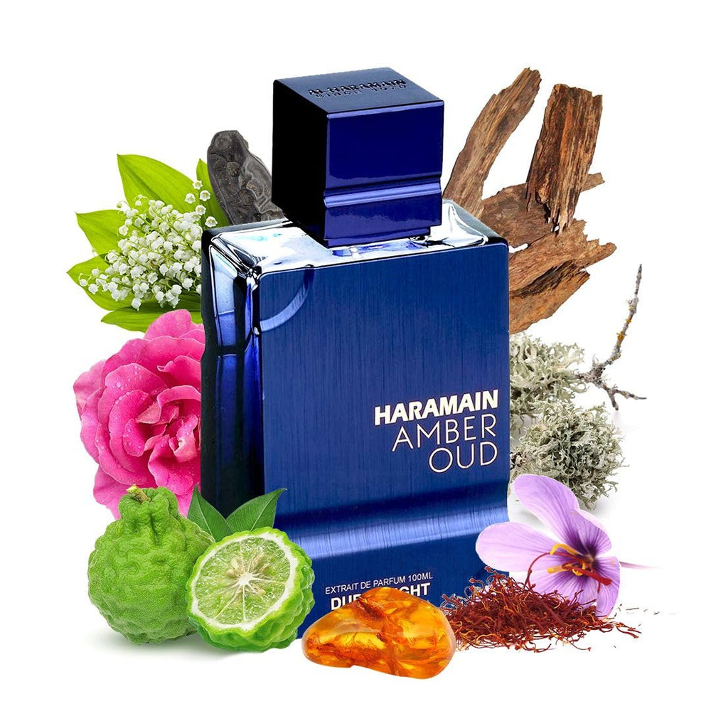 Al Haramain Amber Oud Dubái Noche, empaque premium ideal para regalo sofisticado.