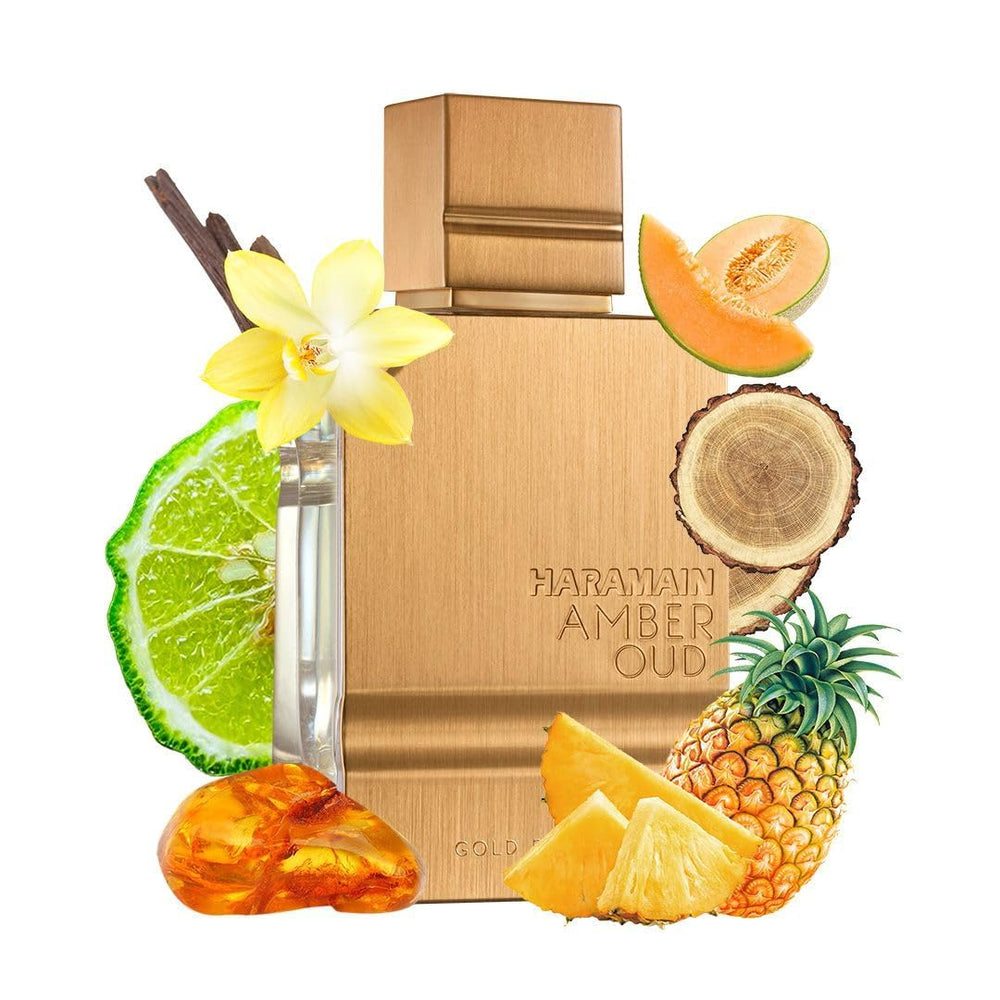 Al Haramain Amber Oud Gold Edition, líquido dentro transmite sensación sensorial duradera.