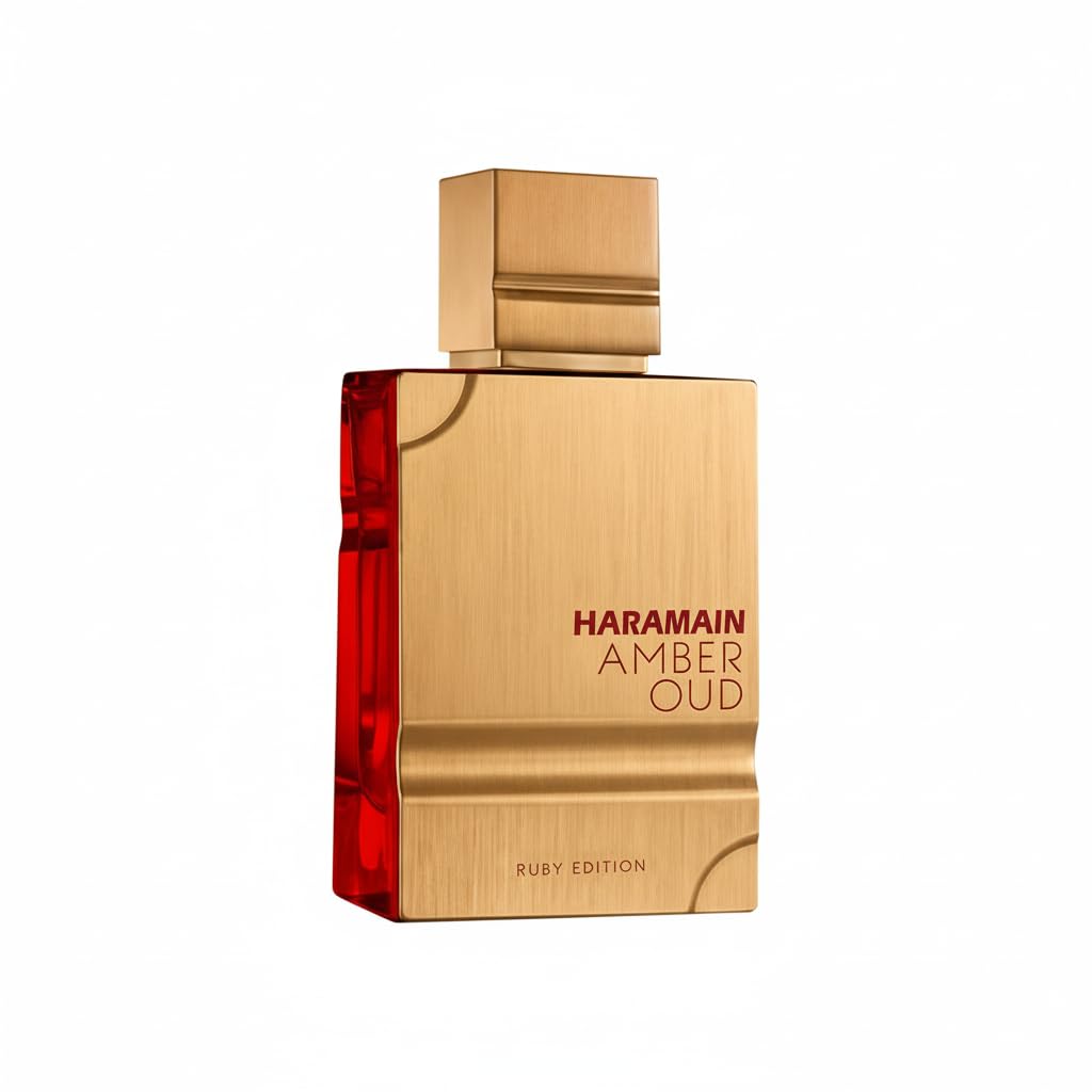 Al Haramain Amber Oud Ruby Edition, botella elegante para ocasiones especiales.