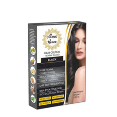 Al Hasnayn Enterprises Almas Henna polvo negro para color natural y brillo.