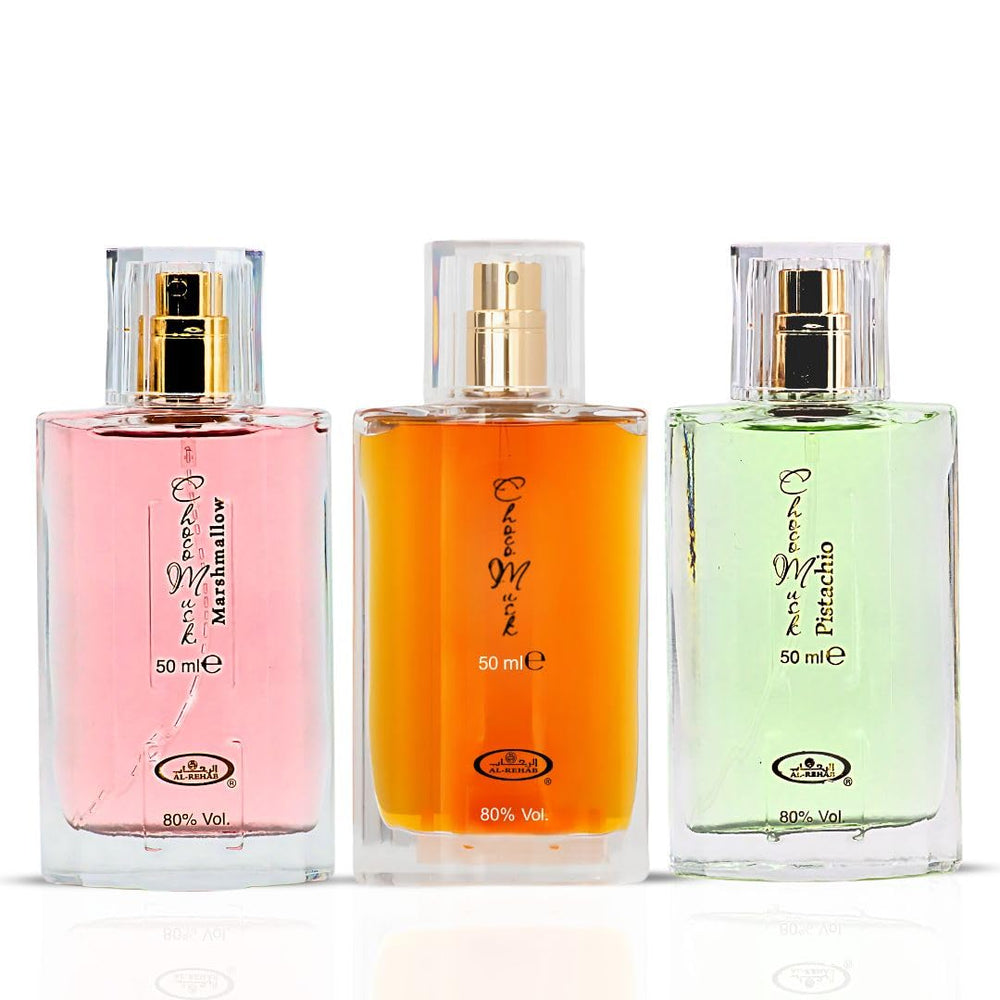 Al-Rehab Choco Musk Marshmallow notes show strawberry and vanilla sweetness.
